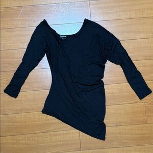 Bebe Black Asymmetrical Women's Blouse